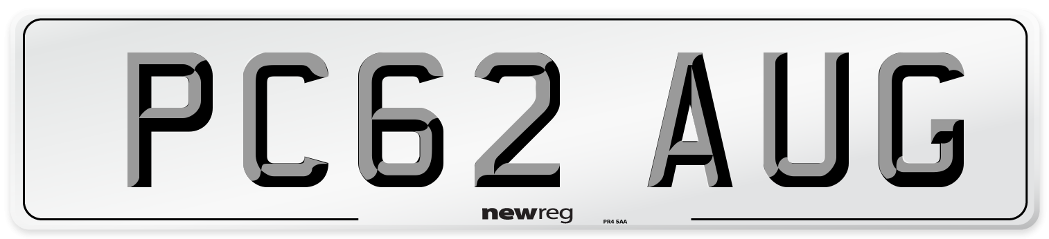 PC62 AUG Number Plate from New Reg